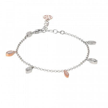 Bracciale con pendenti bicolor di zirconi taglio brillante