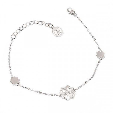 Bracciale in argento con quadrifogli