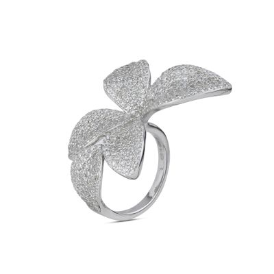 AN514 Ring with large zircon flower