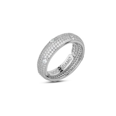AN523P Small ring with internal spring and central pav of zircons