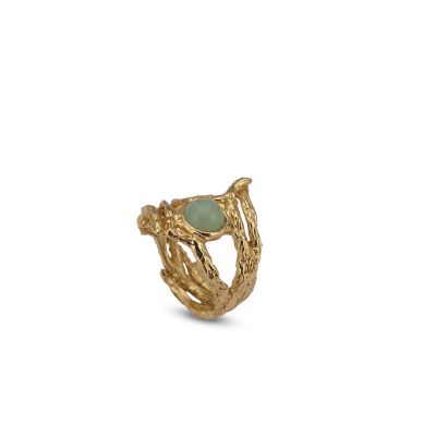 
Ring branches with green aventurine cabochon