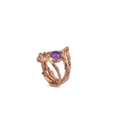 
Ring branches with amethyst cabochon