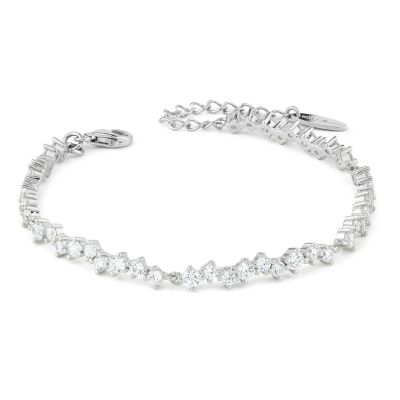 BR629 Bracciale rigido in argento con zirconi 