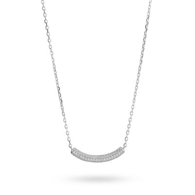 GR893 Necklace with central pavement of zircons