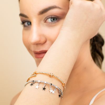 JJ/BR34 Rigid bracelet with hanging stars