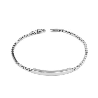 MBR203 Cubic Link Bracelet with Smooth Plate