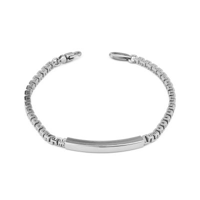 MBR207 Braided cubic mesh bracelet with smooth plate