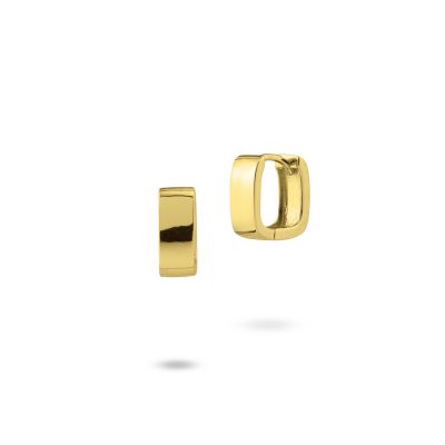 OR869D Yellow gold plated square earrings