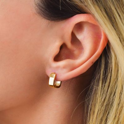 OR869D Yellow gold plated square earrings