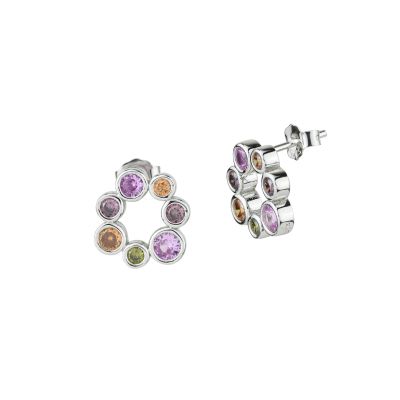 OR889 Orecchini in argento con pendente multicolor