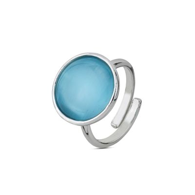 XAN217A Anello con cristallo celeste
