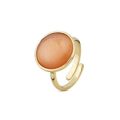 XAN217DO Anello placcato oro giallo con cristallo arancio scuro