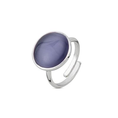 XAN217V Anello con cristallo viola scuro