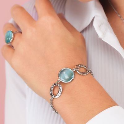 XB1034A Bracciale con cristallo celeste