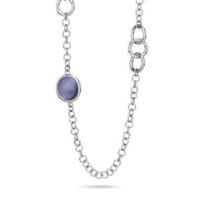 XGR739V Collana con cristalli viola scuro e moduli circolari 