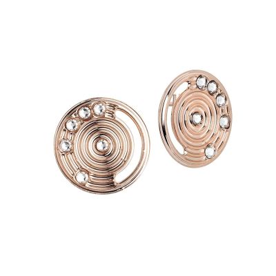 Orecchini a lobo placcati oro rosa di ispirazione Maya e cristalli