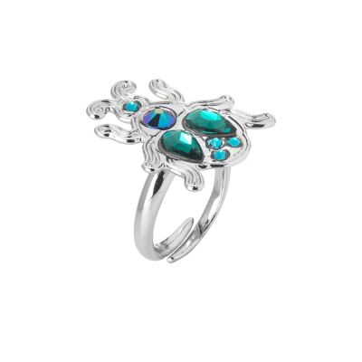 Adjustable ring with scarab