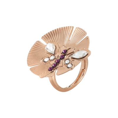 Adjustable ring with flower