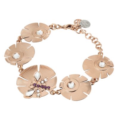 Bracelet with flowers and dragonfly