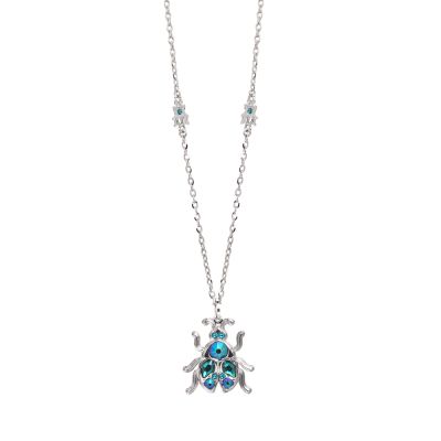 Long necklace with  beetles